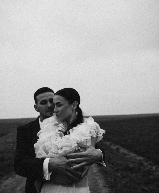Bride and Groom hugging